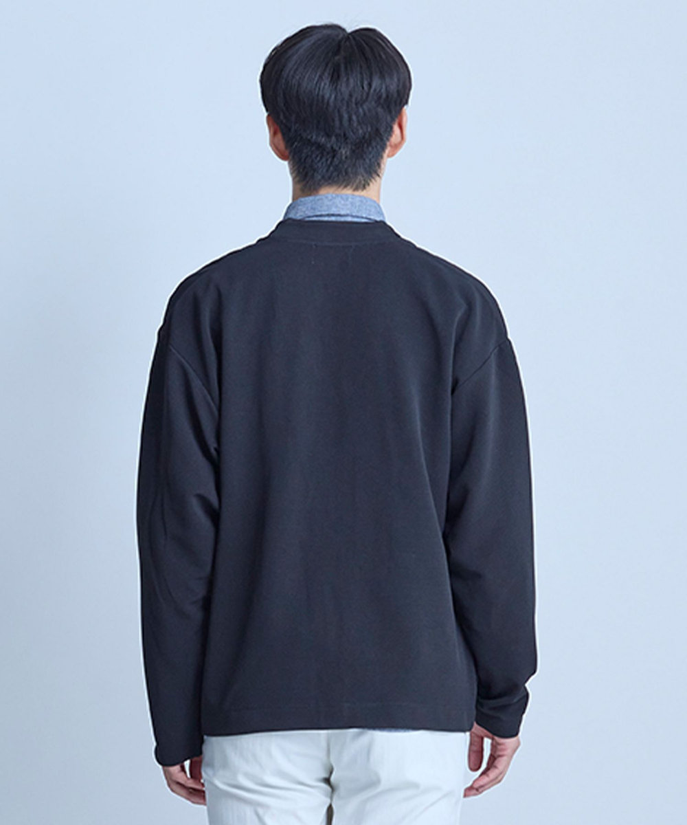 UNION STATION 【WEB限定】ストレッチリップルカーディガン＜ストレッチ・マシンウォッシャブル＞ ブラック