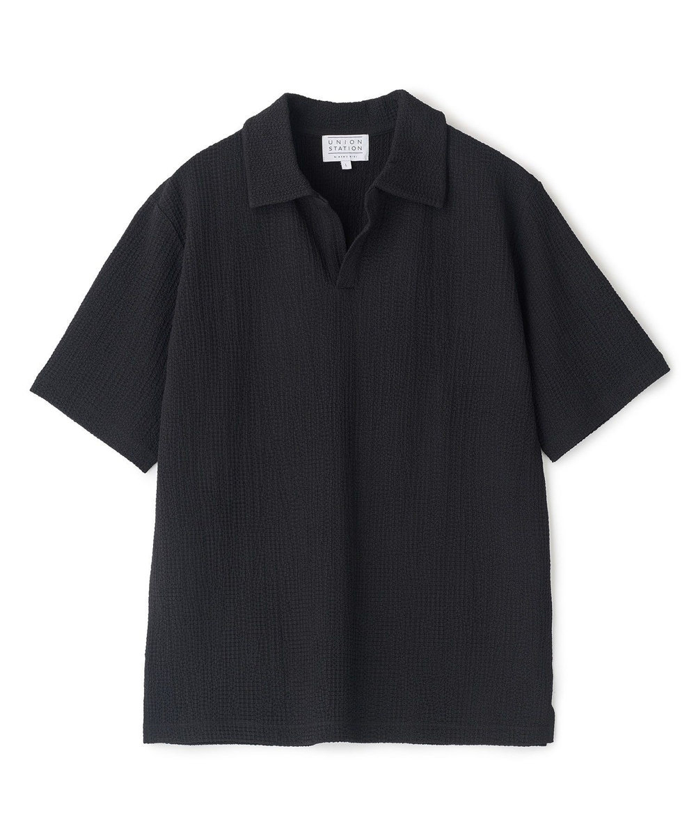 UNION STATION ＜WEB限定＞ワッシャースキッパーポロシャツ ブラック