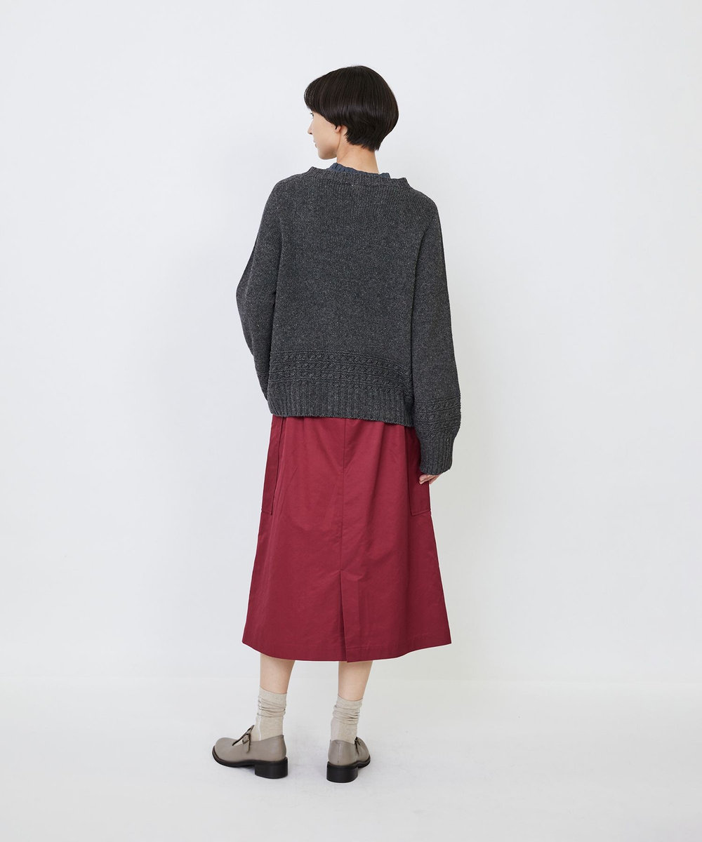 LOISIR リネンウールホールガーメントプルオーバー グレー