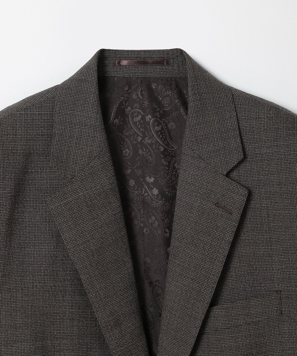 MEN'S BIGI ウールメランジ千鳥格子スーツ＜セットアップ＞ ブラウン