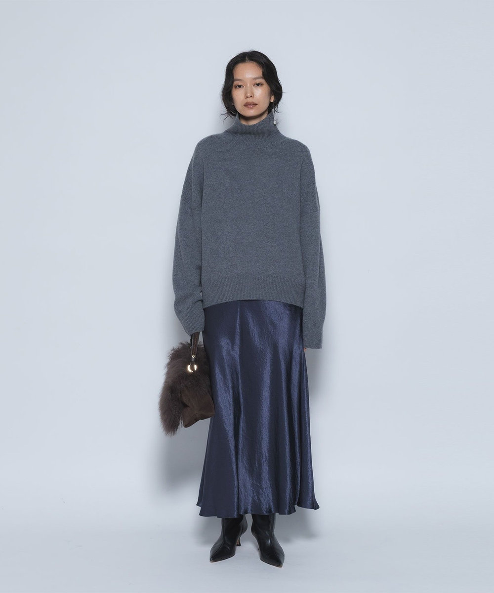 1er Arrondissement ウールカシミアボトルネックニット グレー