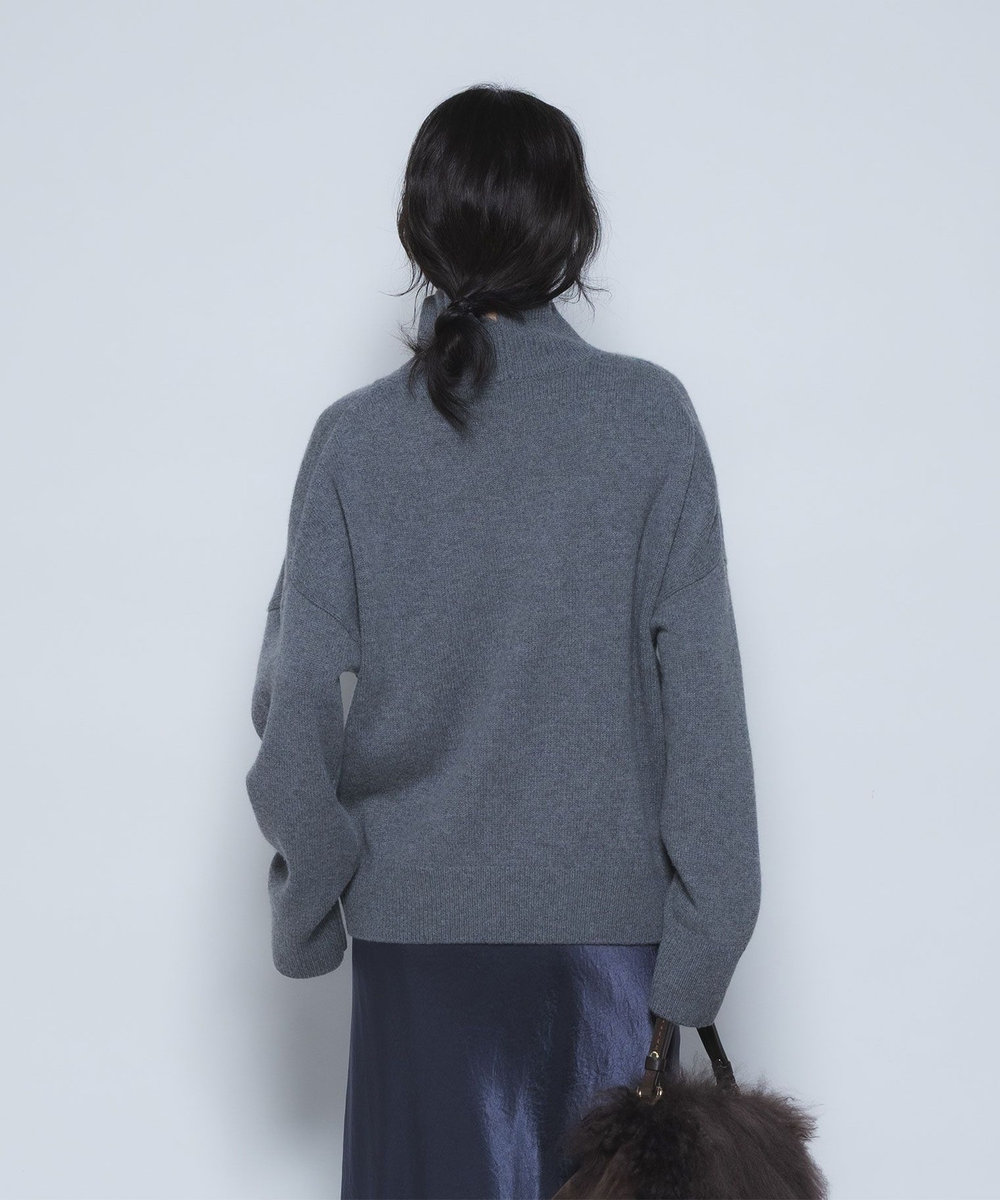 1er Arrondissement ウールカシミアボトルネックニット グレー