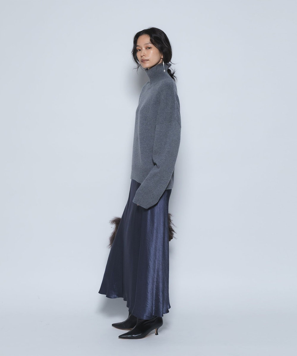 1er Arrondissement ウールカシミアボトルネックニット グレー