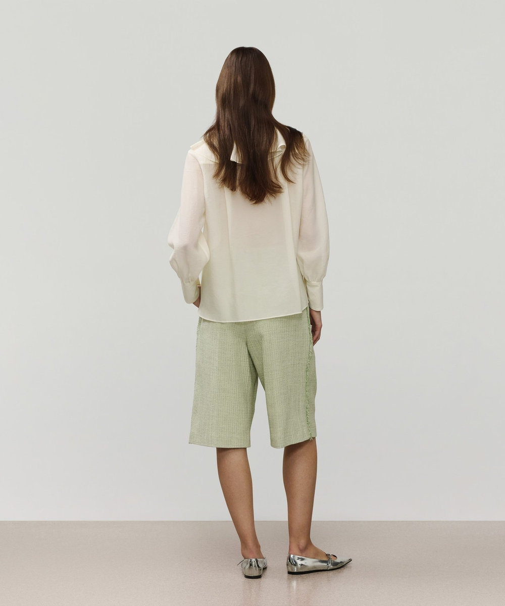 DÉPAREILLÉ SLUB TWEED HALF PANTS / スラブツィードハーフパンツ グリーン