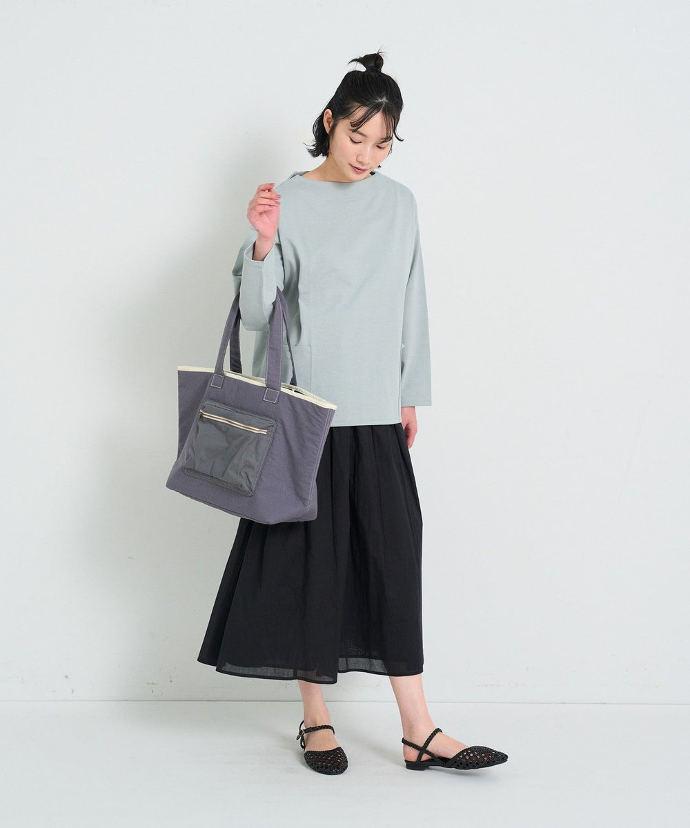 congés payés ADIEU TRISTESSE 異素材配色トート ブル－グレ－