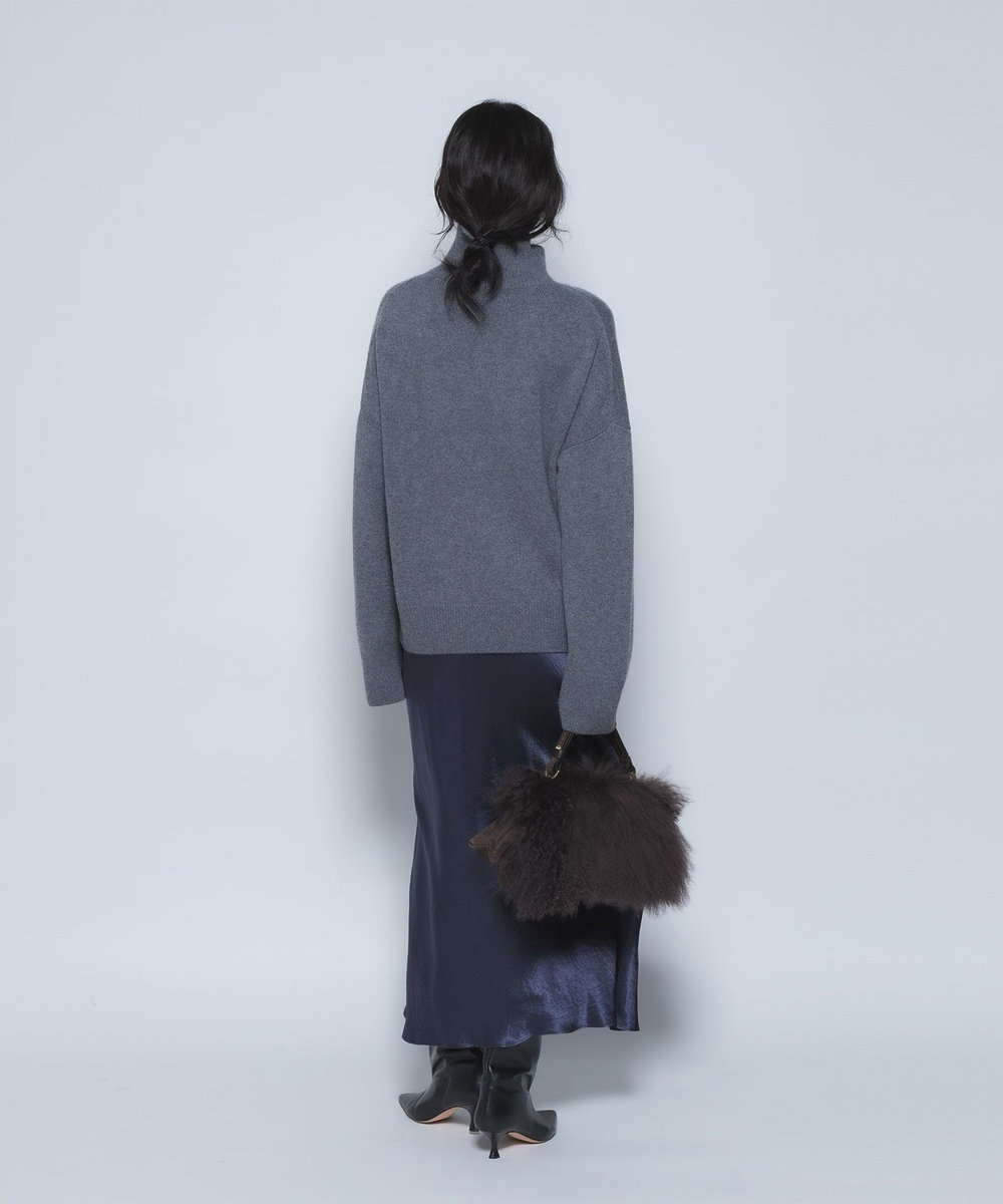 1er Arrondissement ウールカシミアボトルネックニット グレー