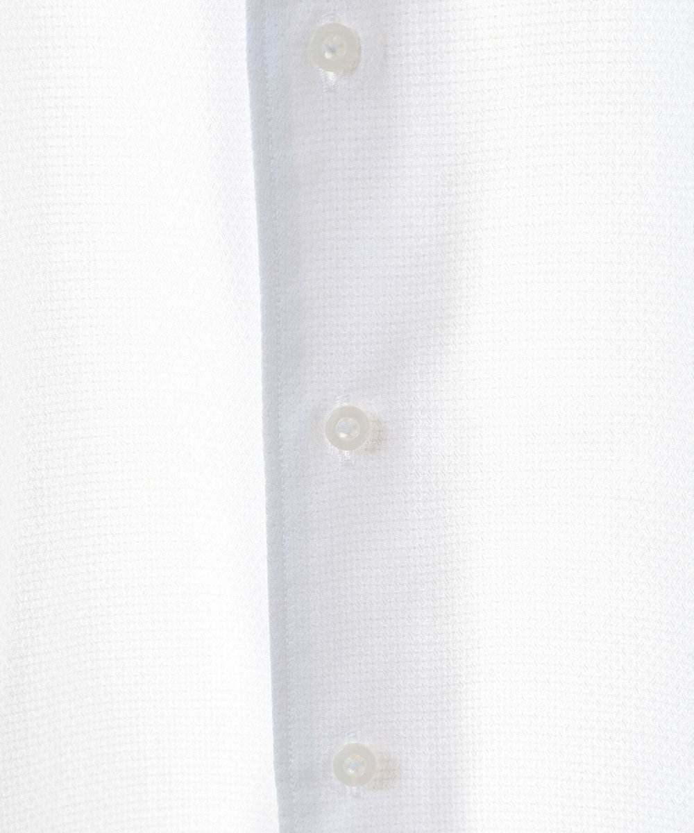 MEN'S BIGI コットンポリエステルドビーシャツ<吸水速乾> ホワイト