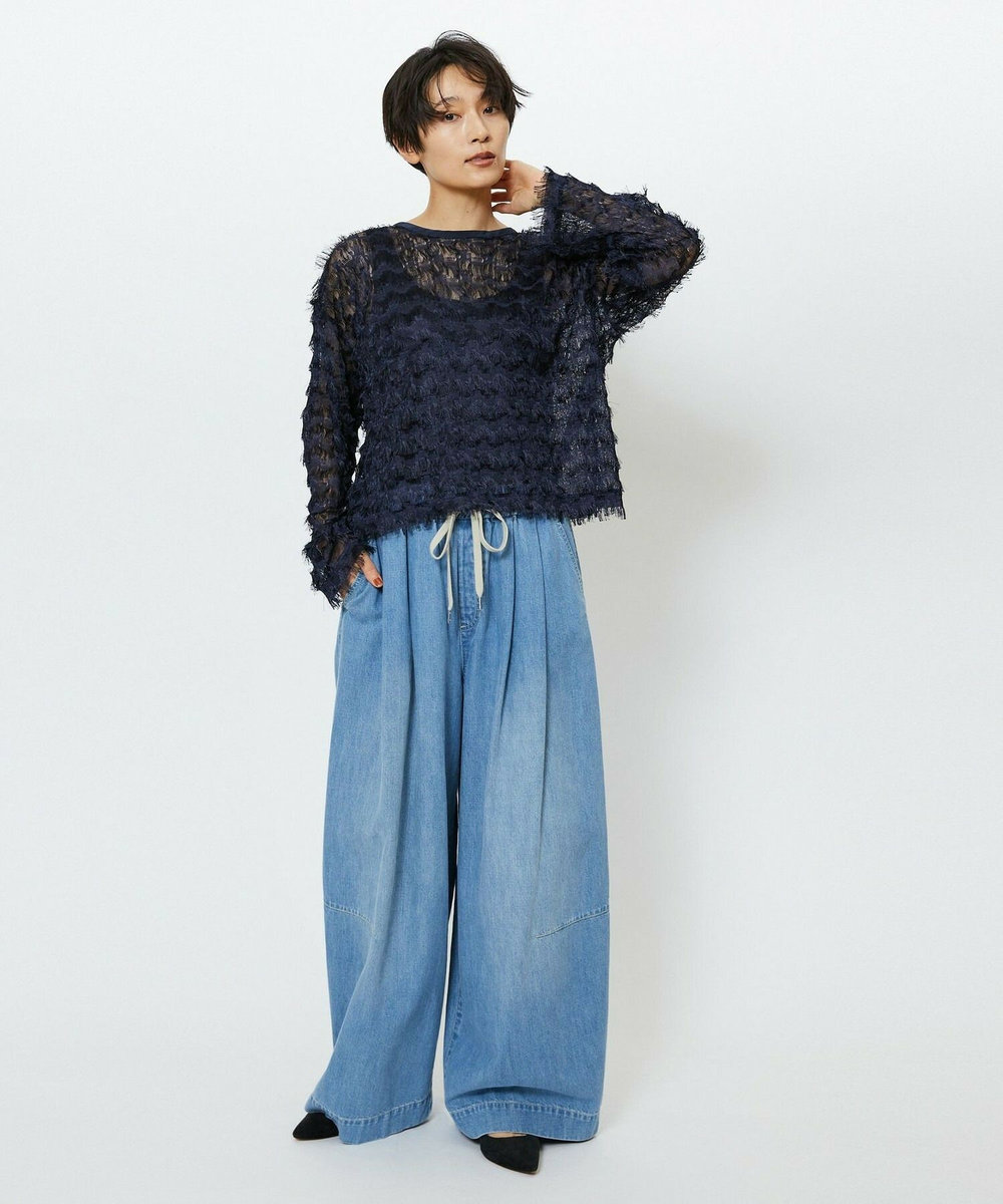 feerique feerique 2WAYフリンジカーディガン ネイビー