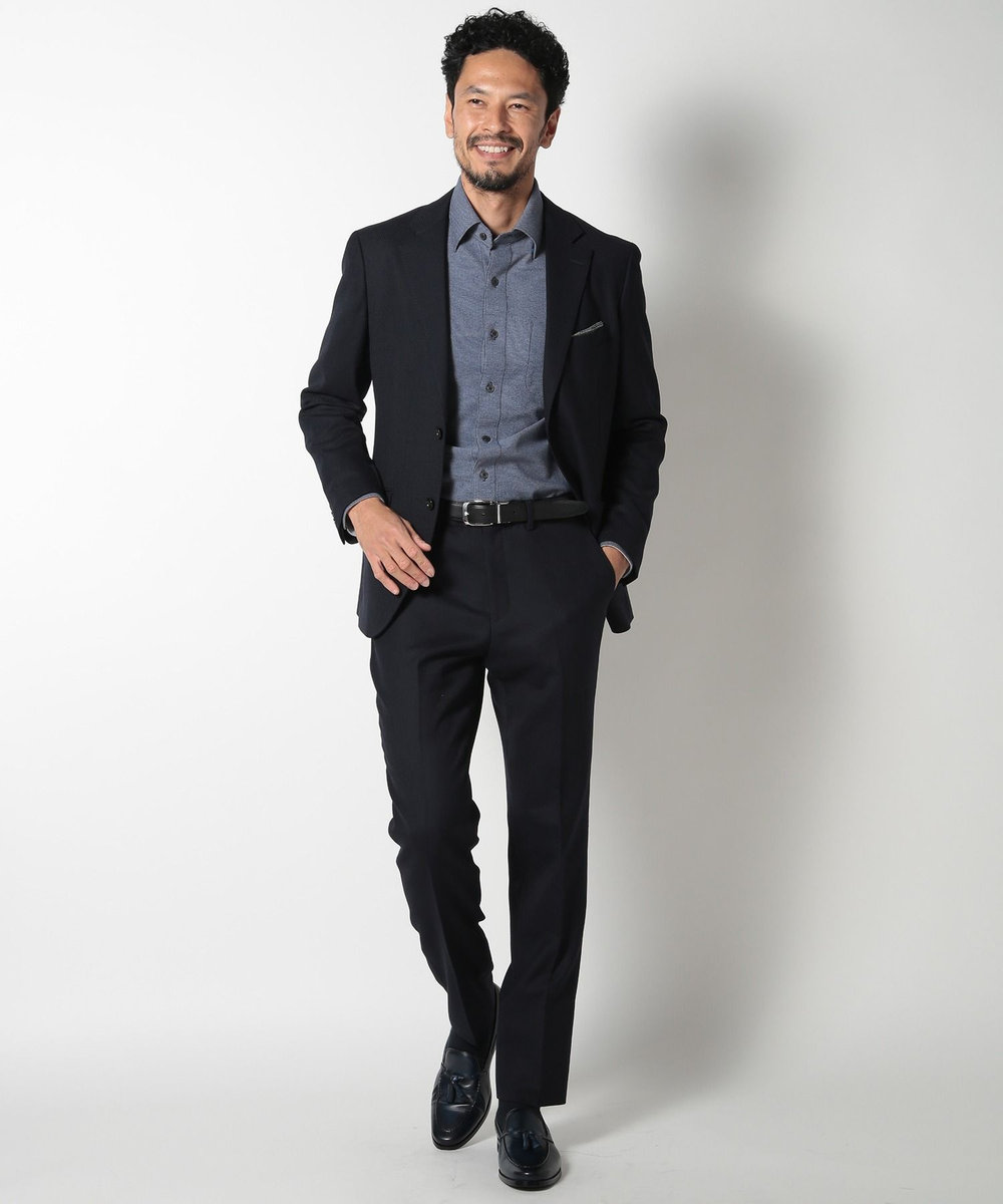 MEN'S BIGI 【ACTIVE TAILOR】ミックスヤーンテーラードジャケット ダークネイビー