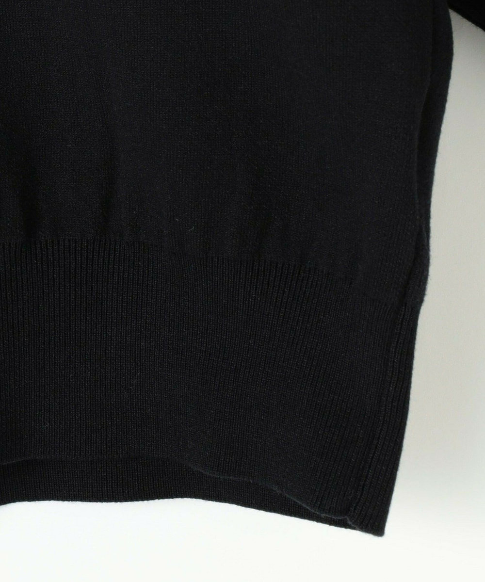 L'EQUIPE コットンポリVネックカーディガン ネイビー