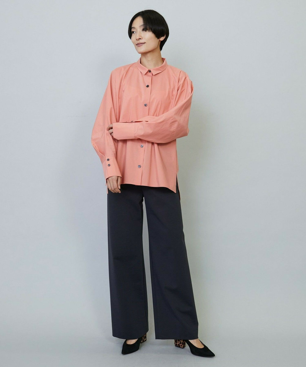 MOGA クリアポンチストレートワイドパンツ チャコールグレー