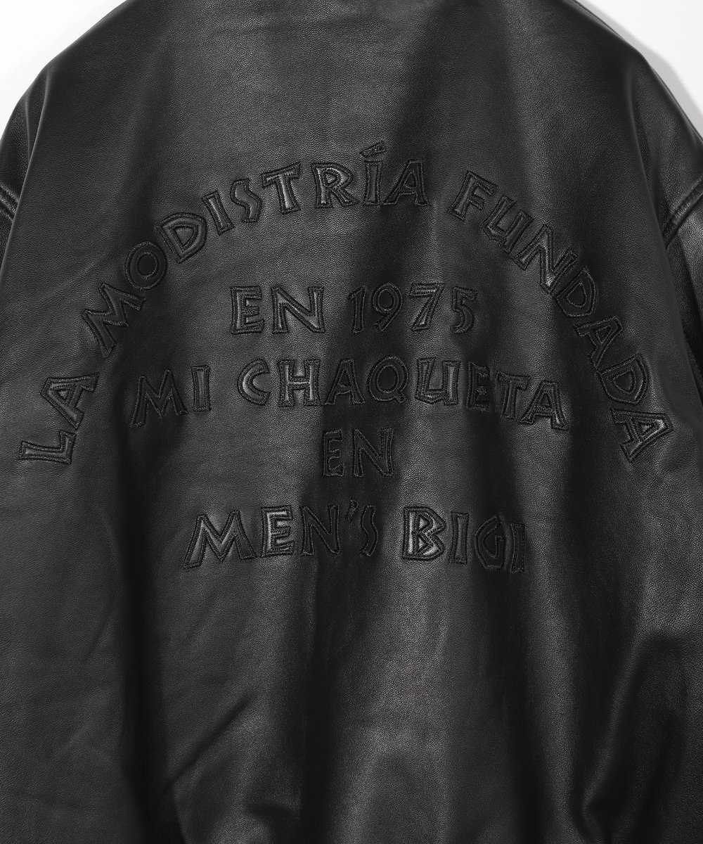 MEN'S BIGI 【50th Anniv . 中田 慎介】 SHEEP LEATHER STADIUM JAMPER ブラック