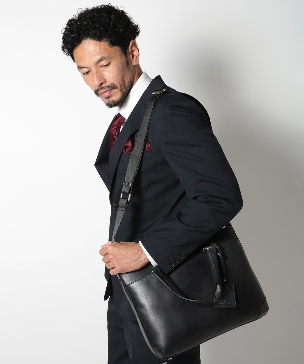 MEN'S BIGI 【SEEKER/シーカー】別注ムラレザー2WAYブリーフケース ブラック