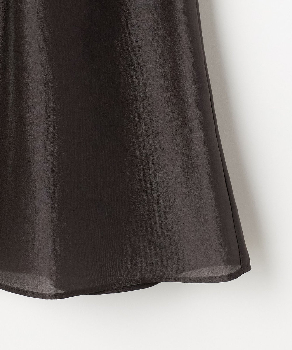 DÉPAREILLÉ SILKY FRILL BLOUSE / シルキーフリルブラウス チャコールグレー