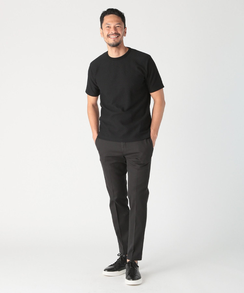 MEN'S BIGI シャーリングジャカードクルーネックカットソー ブラック