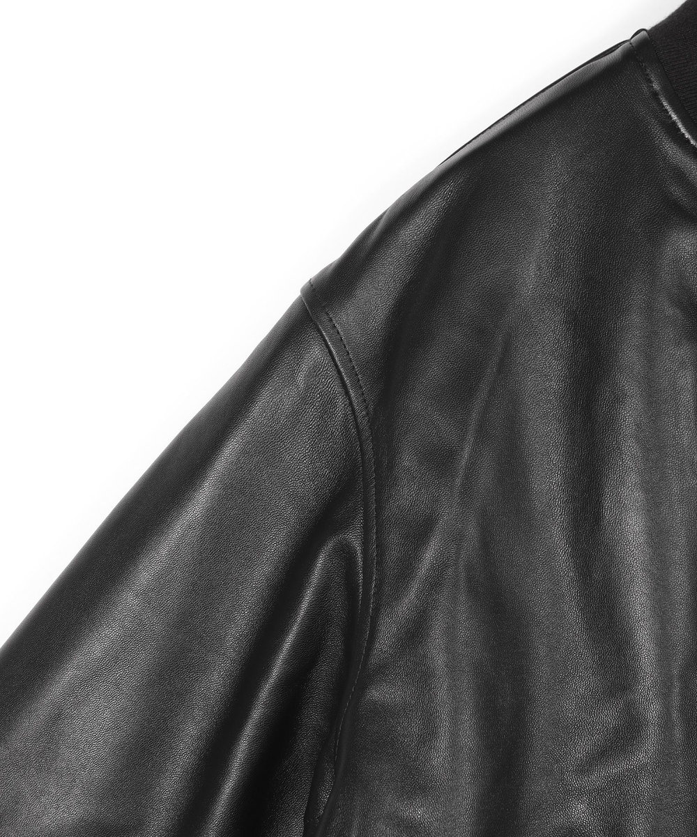 MEN'S BIGI 【50th Anniv . 中田 慎介】 SHEEP LEATHER STADIUM JAMPER ブラック