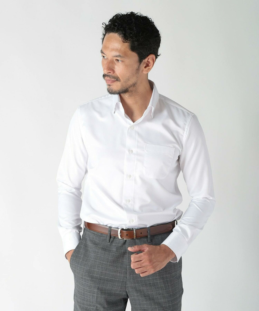 MEN'S BIGI 【ACTIVE TAILOR】クールマックスツイルドレスシャツ ホワイト