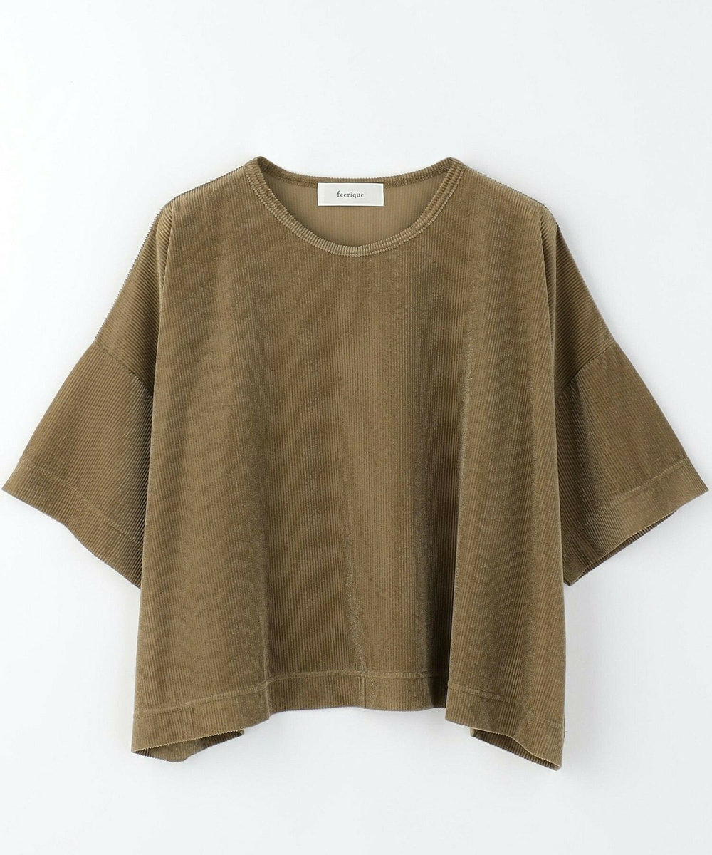 feerique Lサイズ（大きいサイズ） 【大きいサイズ】feerique リヨセルパイルビッグTシャツ ブラウン