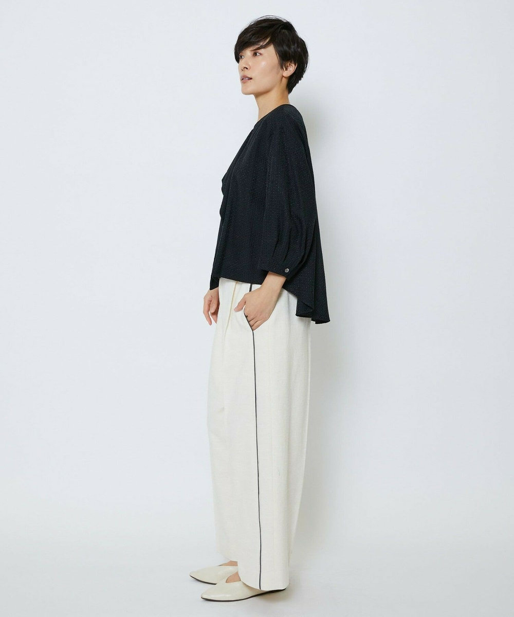 MOGA Collection MOGA Collection ミックスツイードタックワイドパンツ オフホワイト