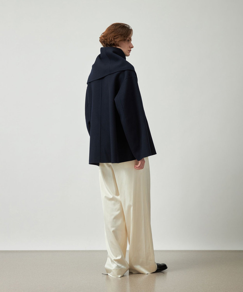 DÉPAREILLÉ DOUBLE FACE BEAVER BIG COLLAR COAT / ダブルフェイスビーバービッグカラーコート ネイビー