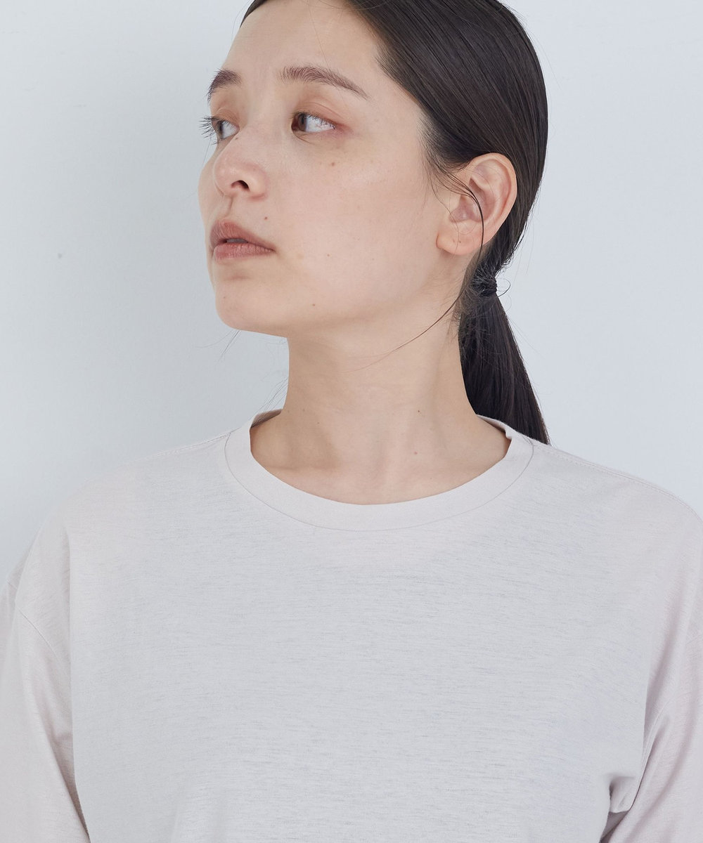 ADIEU TRISTESSE 40/-SZ天竺Ｔシャツ グレイッシュベージュ