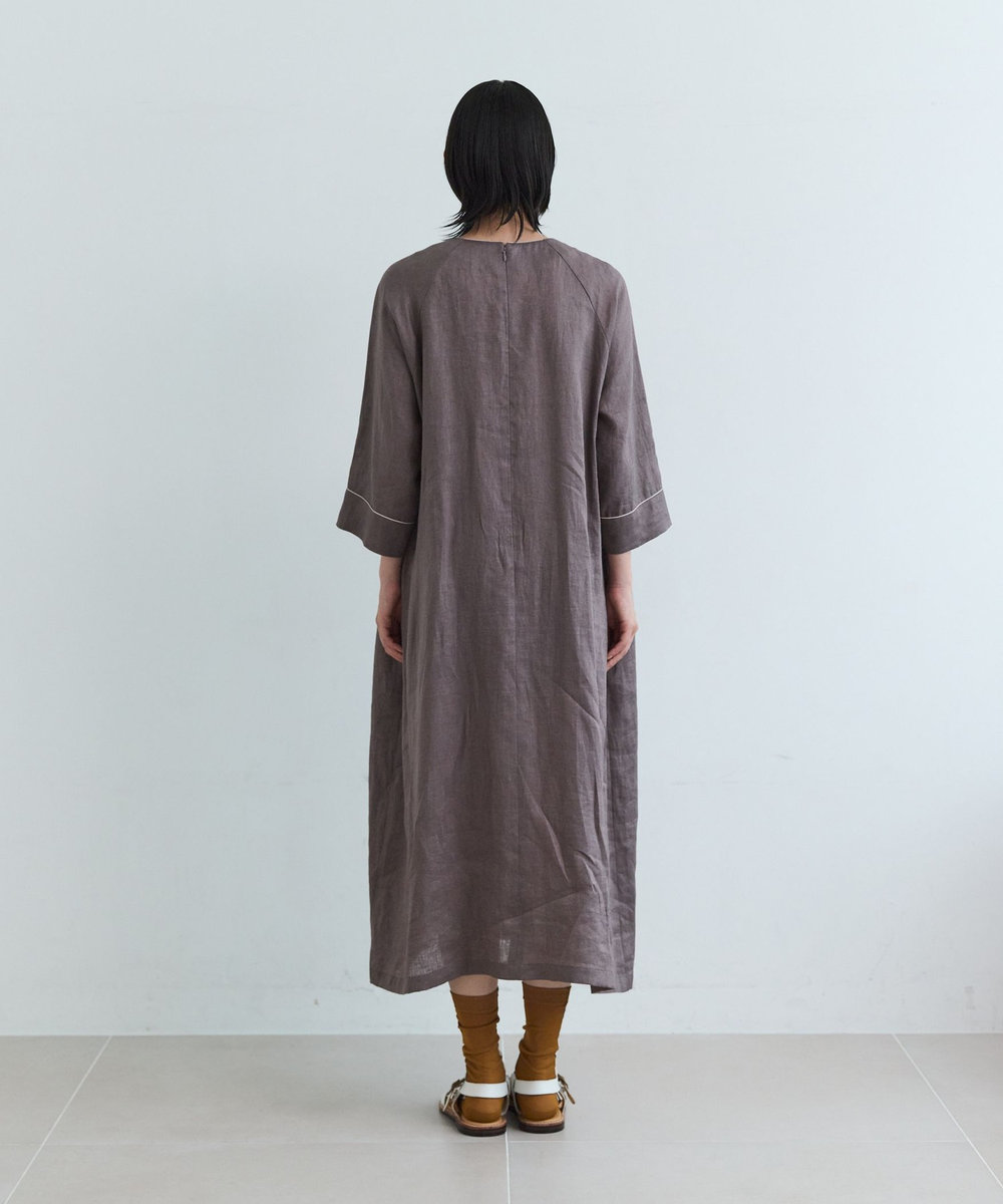 LOISIR ノーザンリネンベルテッドワンピース モカ
