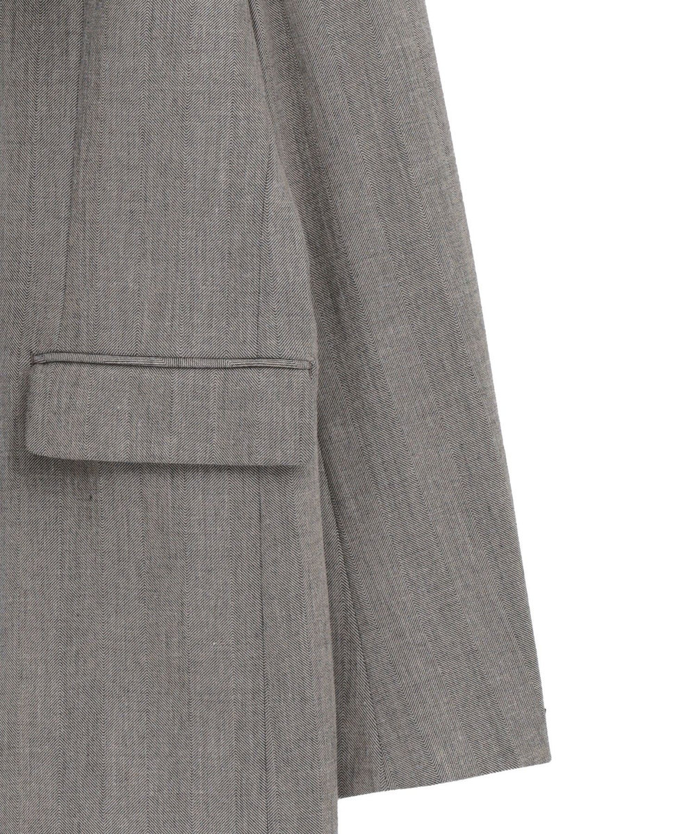 MEN'S BIGI 二重織ヘリンボーン　テーラードジャケット＜2WAYストレッチ＞ ベージュ