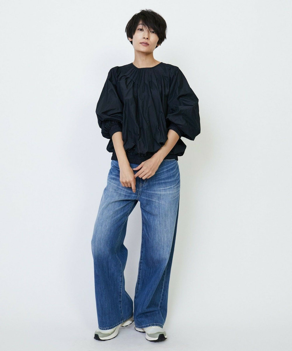 feerique feerique メモリードビーピンタックブラウス ネイビー