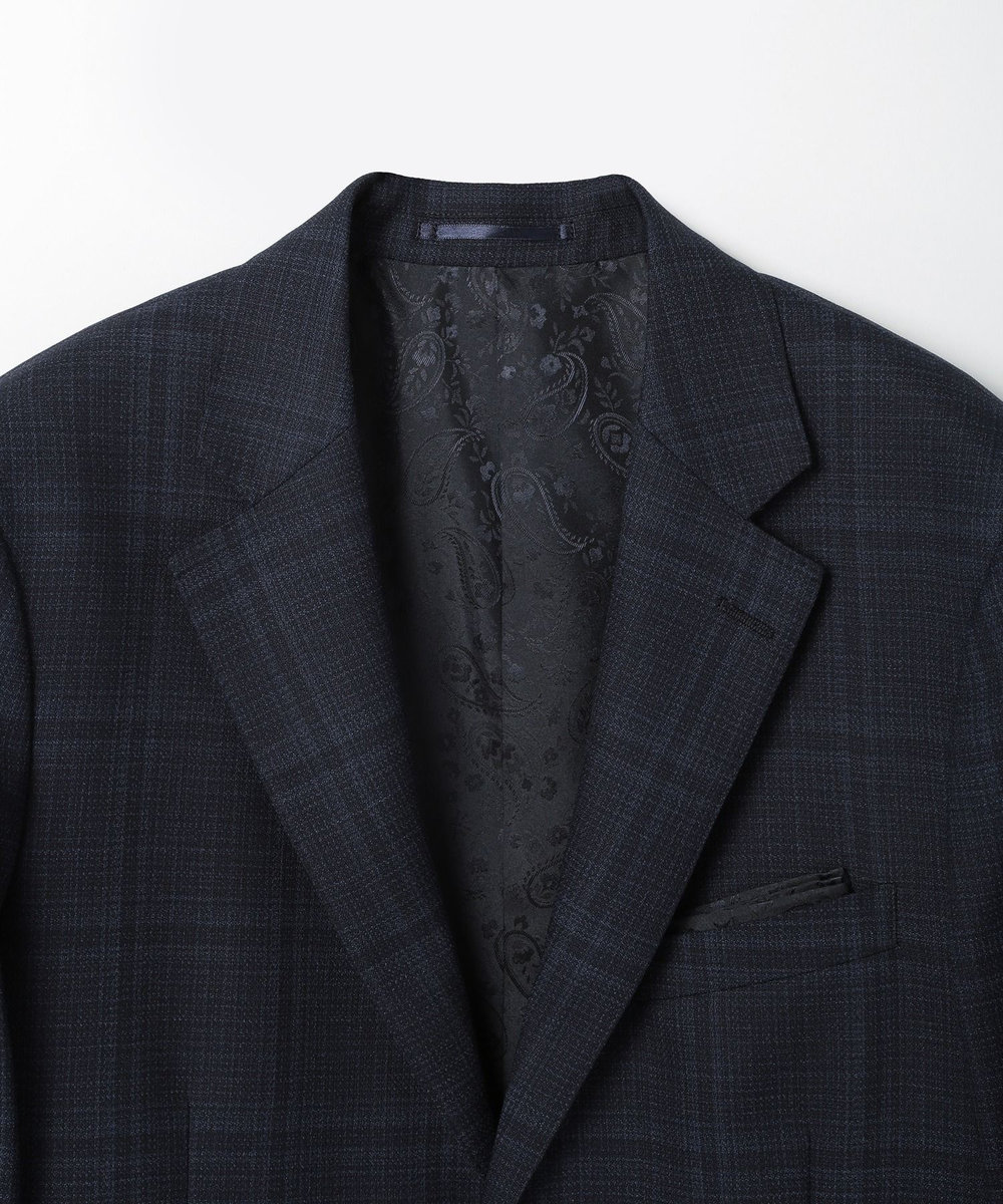 MEN'S BIGI 【ACTIVE TAILOR】ホップサックチェックジャケット ネイビー
