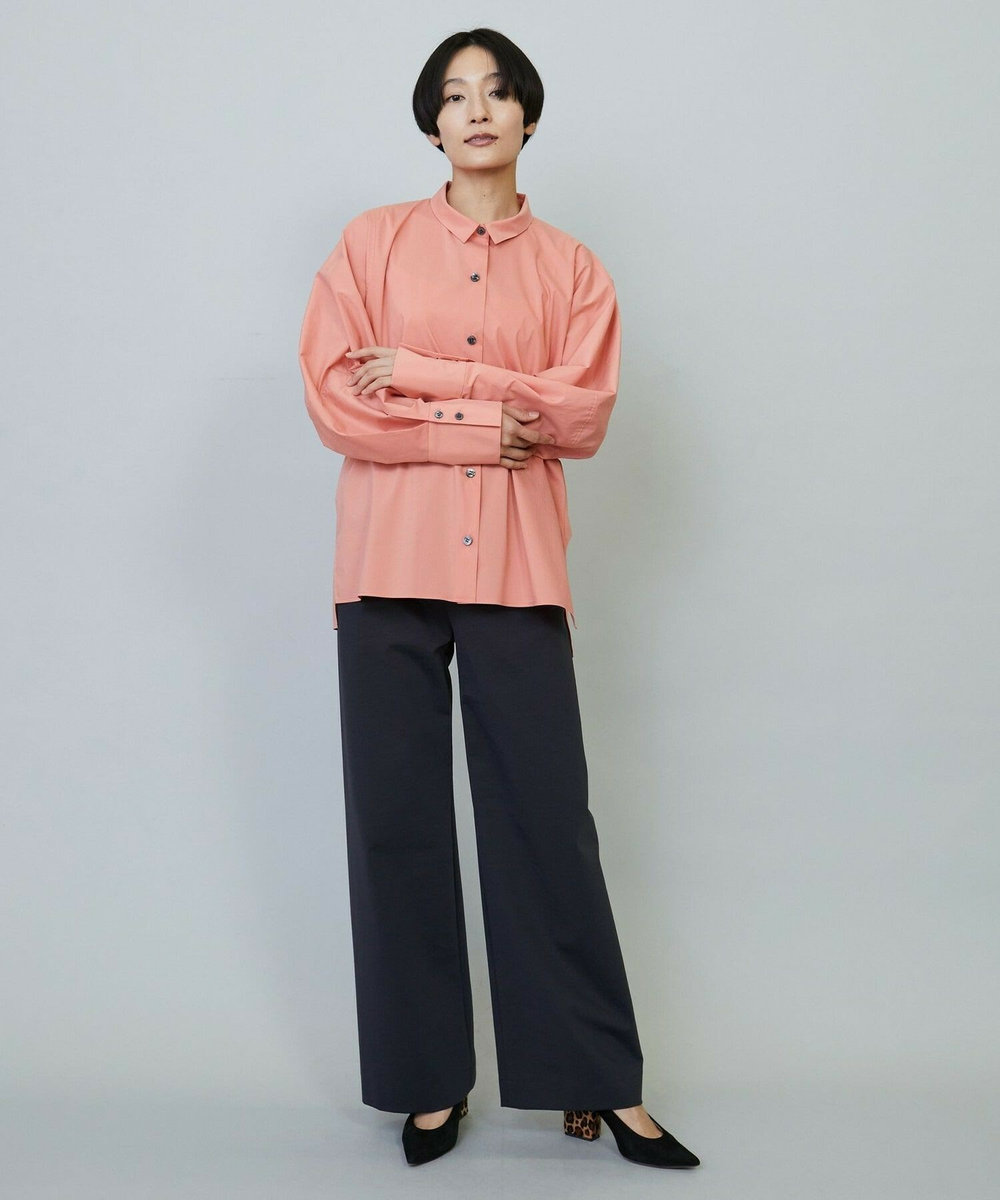 MOGA クリアポンチストレートワイドパンツ チャコールグレー
