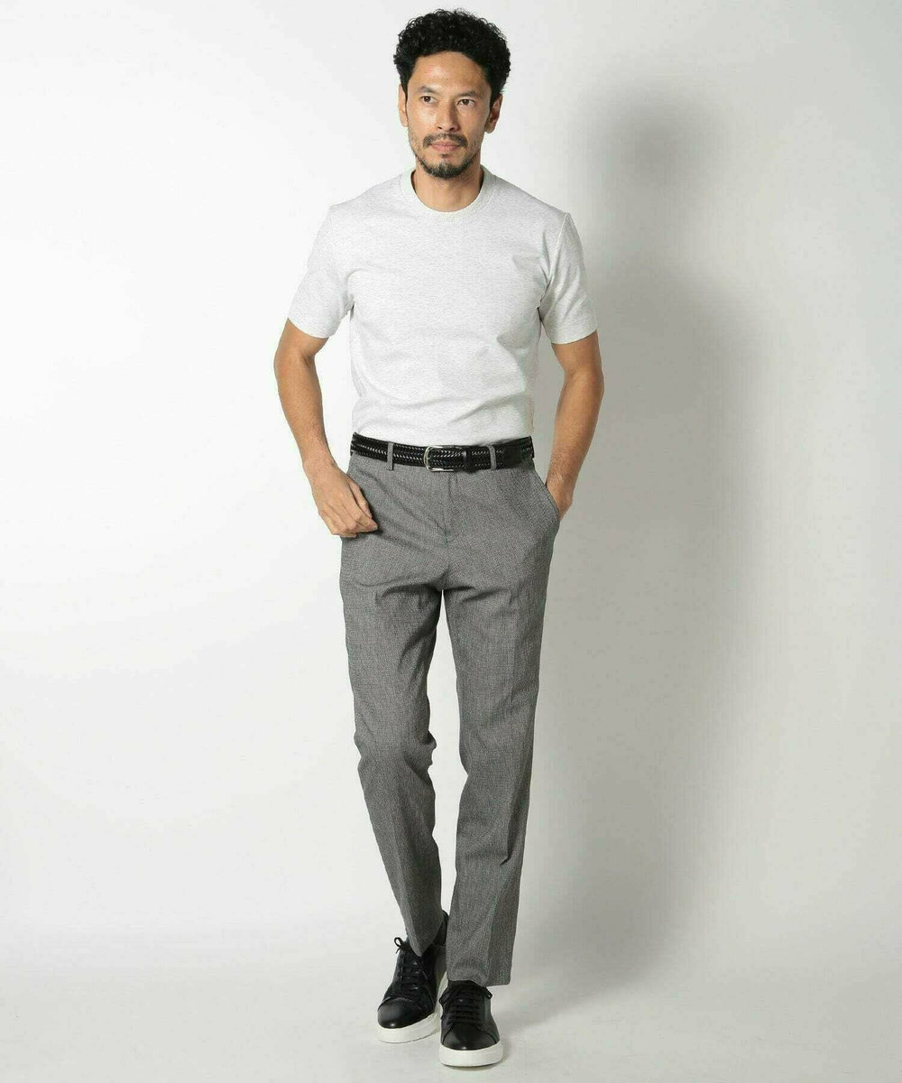 MEN'S BIGI 【DOMODOSSOLA/ドモドッソラ】レザーメッシュプレーンベルト ブラック