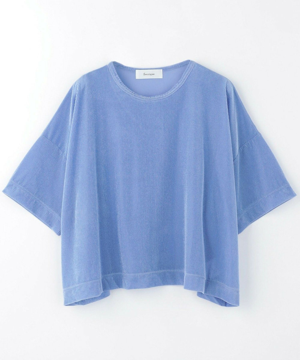feerique Lサイズ（大きいサイズ） 【大きいサイズ】feerique リヨセルパイルビッグTシャツ サックスブルー