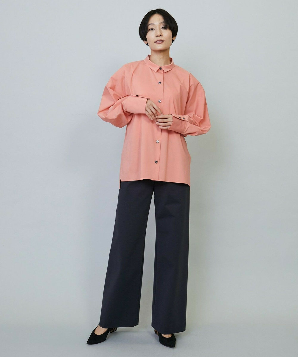 MOGA クリアポンチストレートワイドパンツ チャコールグレー