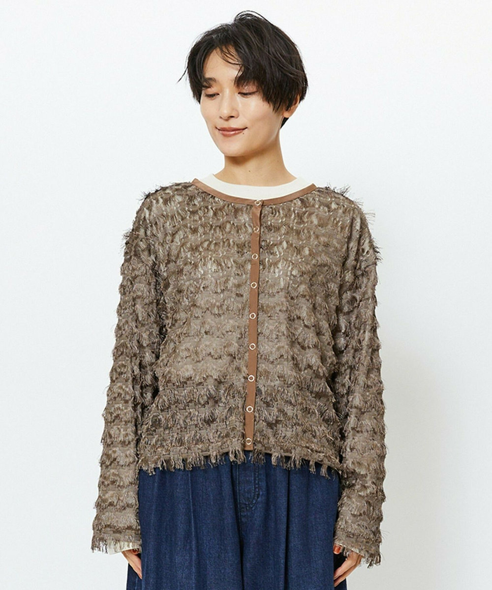 feerique feerique 2WAYフリンジカーディガン ブラウン