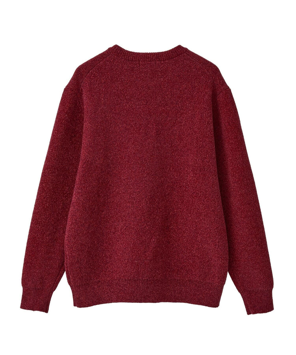 MEN'S BIGI メランジ調モールニット レッド