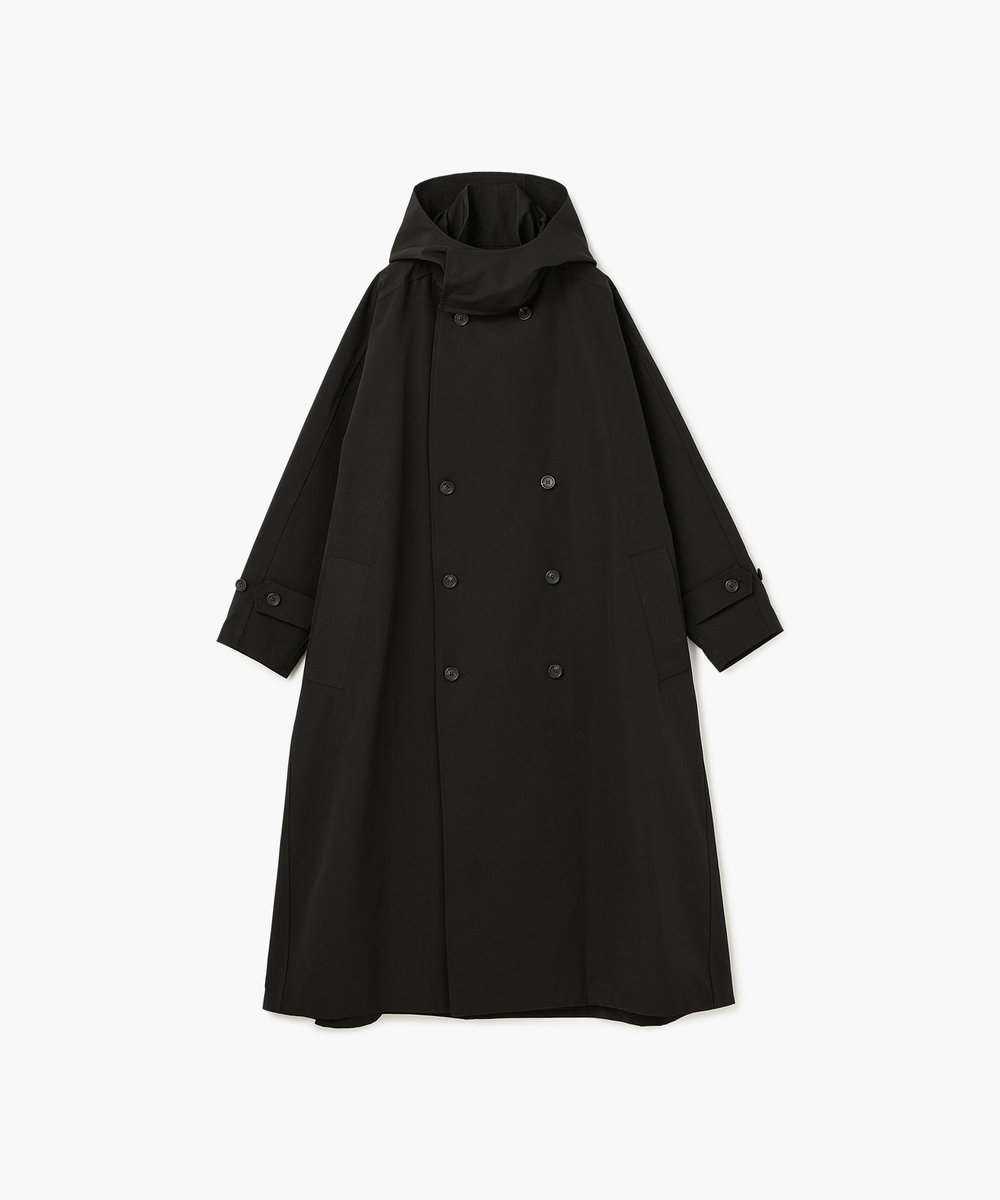 endalence リサイクルタフタロングコート ブラック