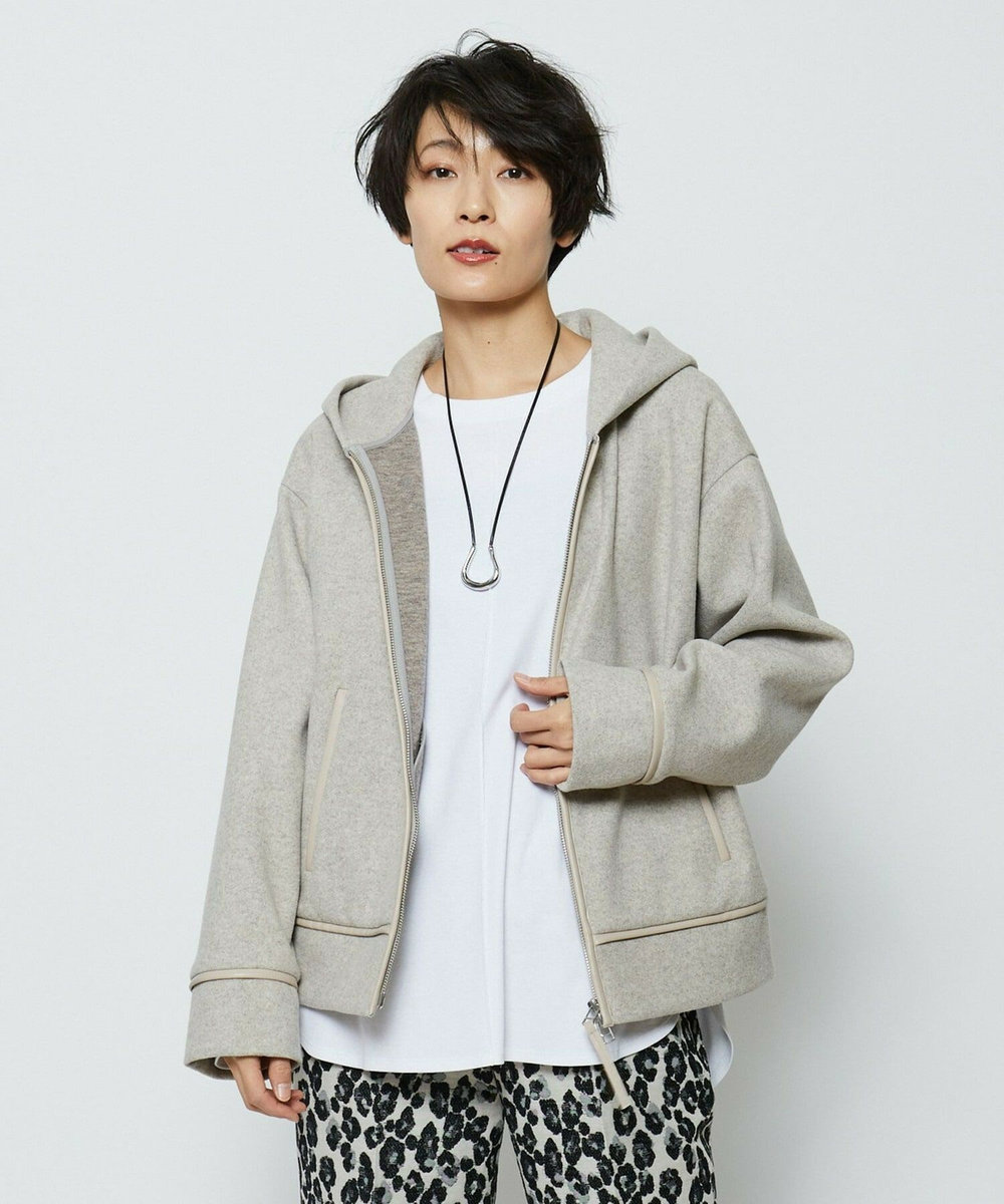 feerique feerique 　ウールライクジップパーカー ベージュ