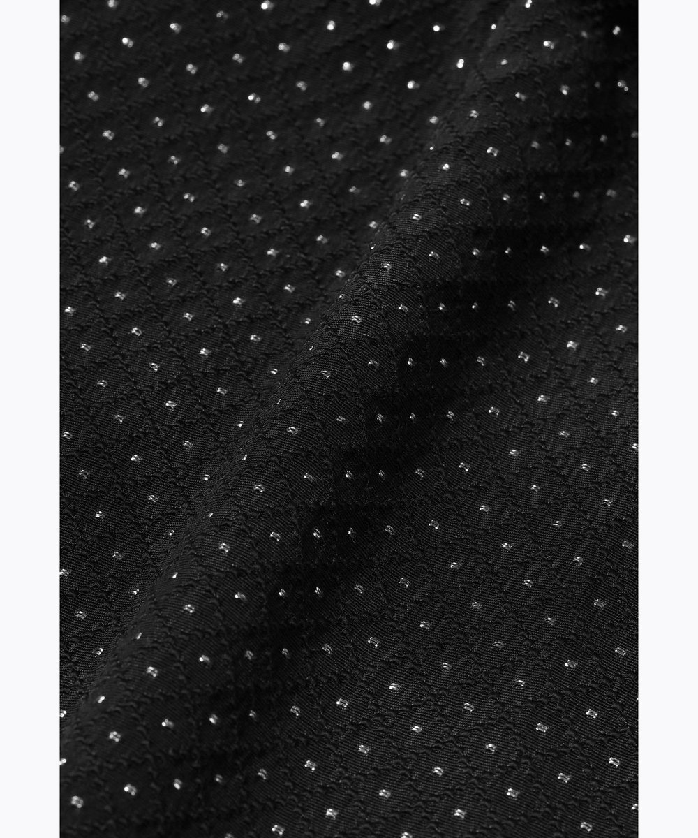 DÉPAREILLÉ METALLIC DOT JACQUARD GATHER BLOUSE / メタリックドットジャガードギャザーブラウス ブラック