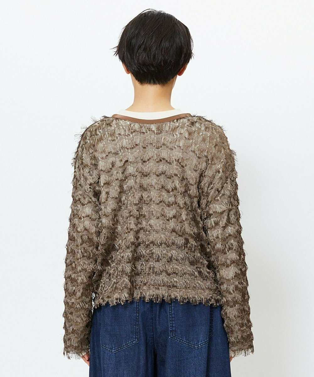 feerique feerique 2WAYフリンジカーディガン ブラウン