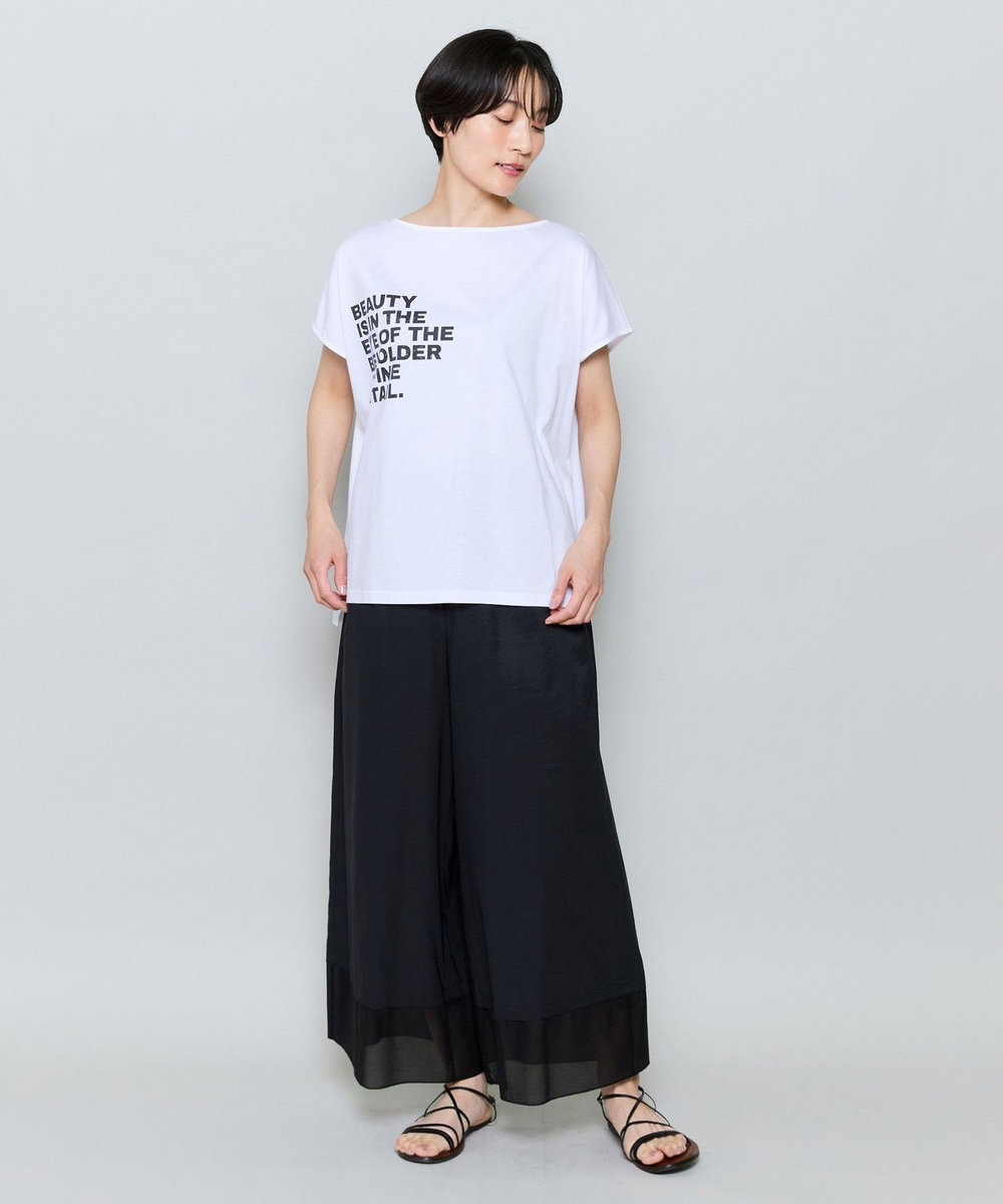 MOGA ハイゲージ天竺ロゴプリントTシャツ ホワイト