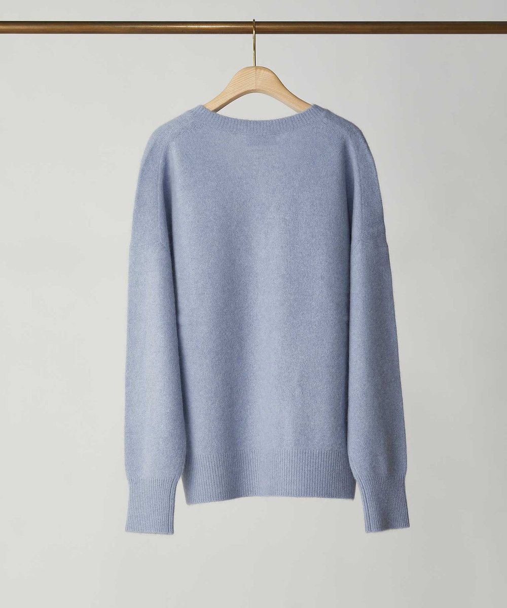 1er Arrondissement FOXウールVネックニット サックスブルー