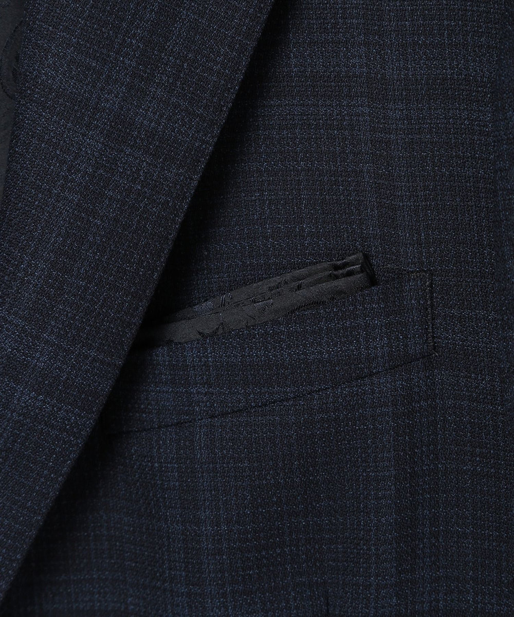 MEN'S BIGI 【ACTIVE TAILOR】ホップサックチェックジャケット ネイビー