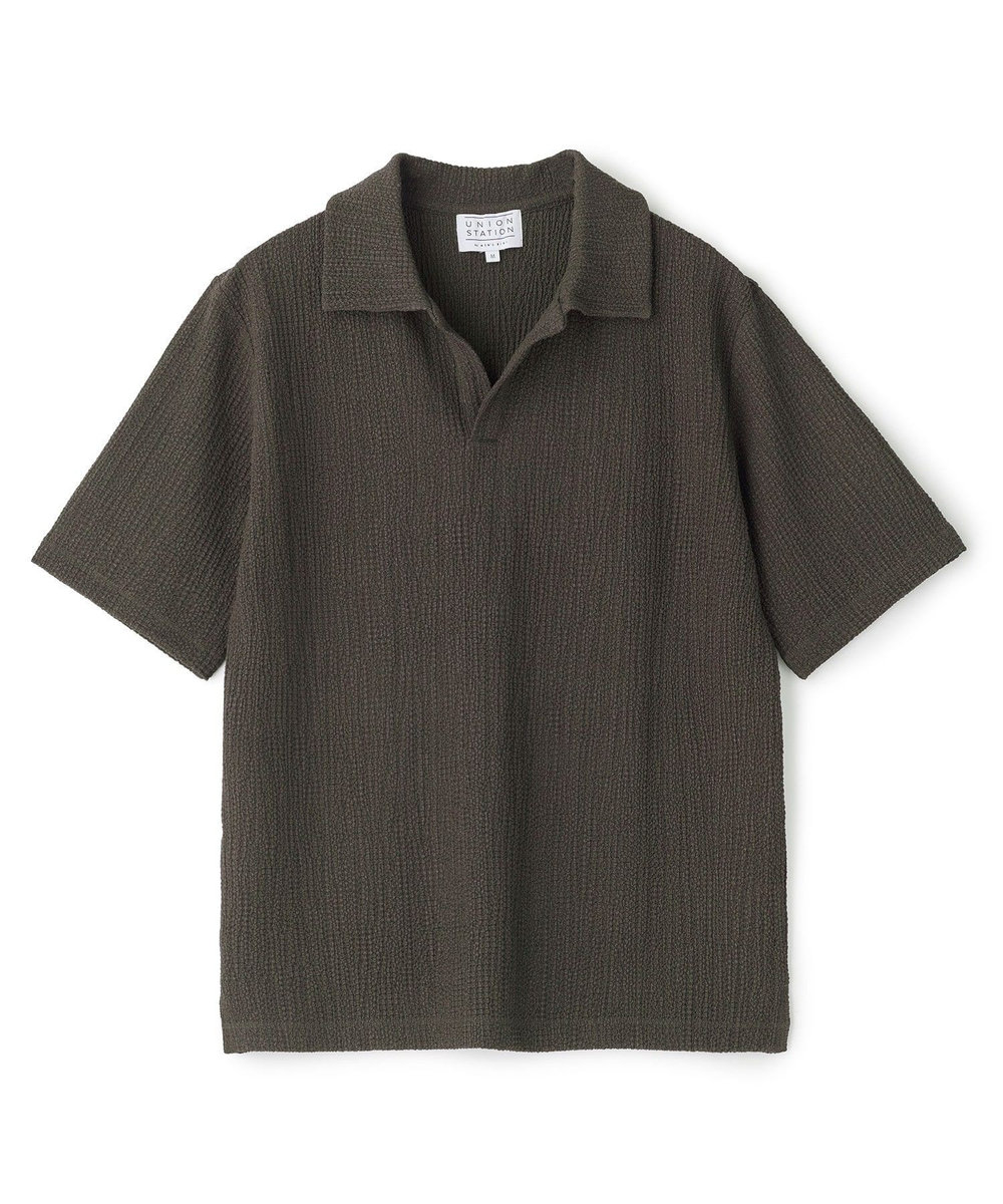 UNION STATION ＜WEB限定＞ワッシャースキッパーポロシャツ カーキ