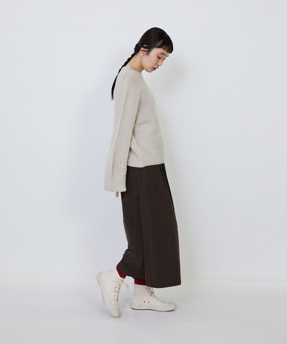 LOISIR リネンウールホールガーメントプルオーバー キナリ