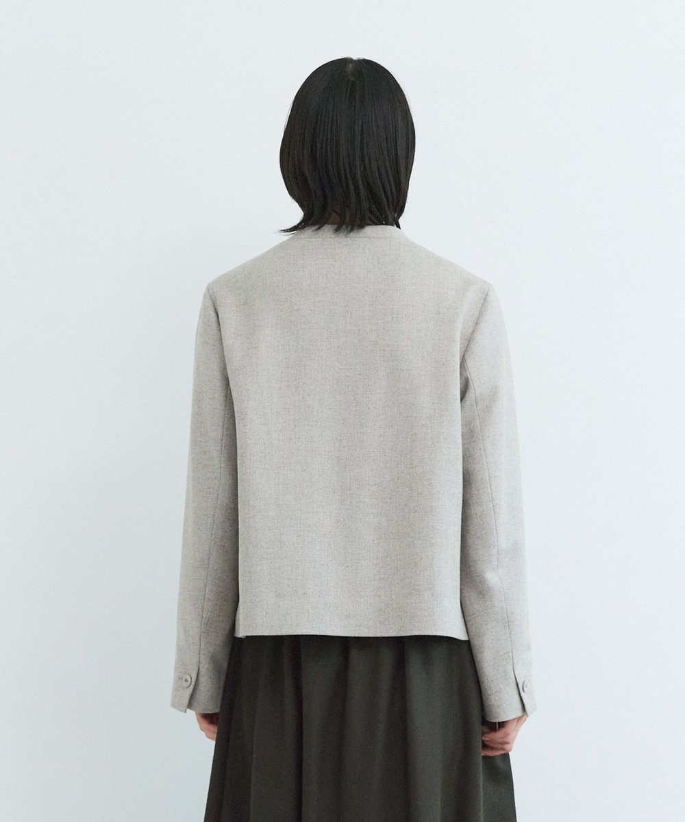 LOISIR クラシカルツイードショートジャケット ベージュ