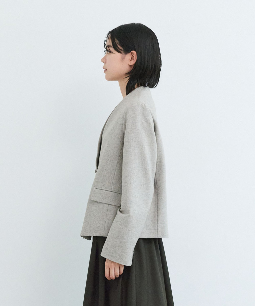 LOISIR クラシカルツイードショートジャケット ベージュ