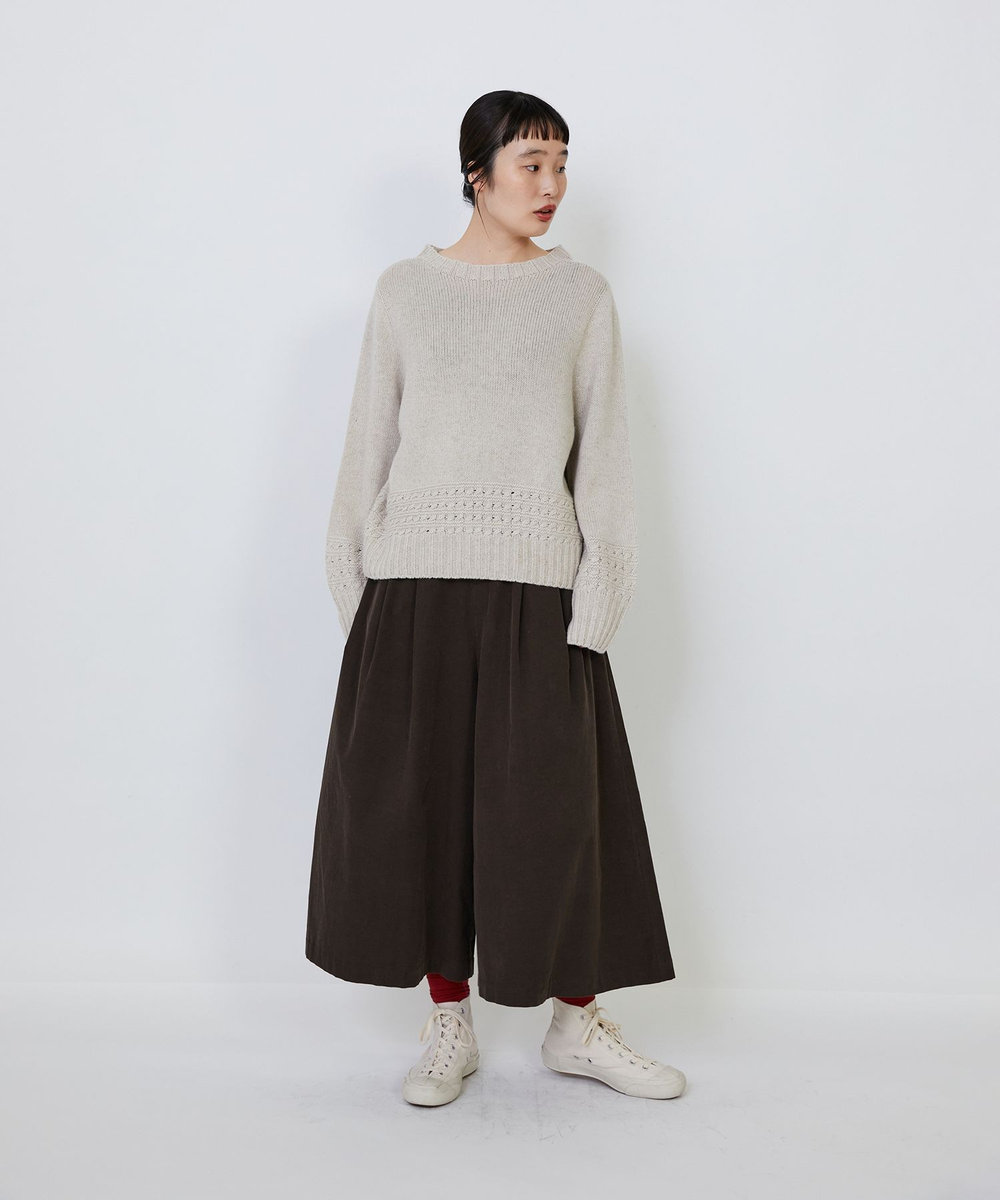 LOISIR リネンウールホールガーメントプルオーバー キナリ