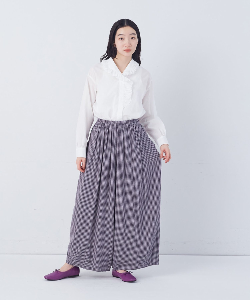 congés payés ADIEU TRISTESSE 【FAVE】シャーリングワイドロングサルエルパンツ グレー系その他