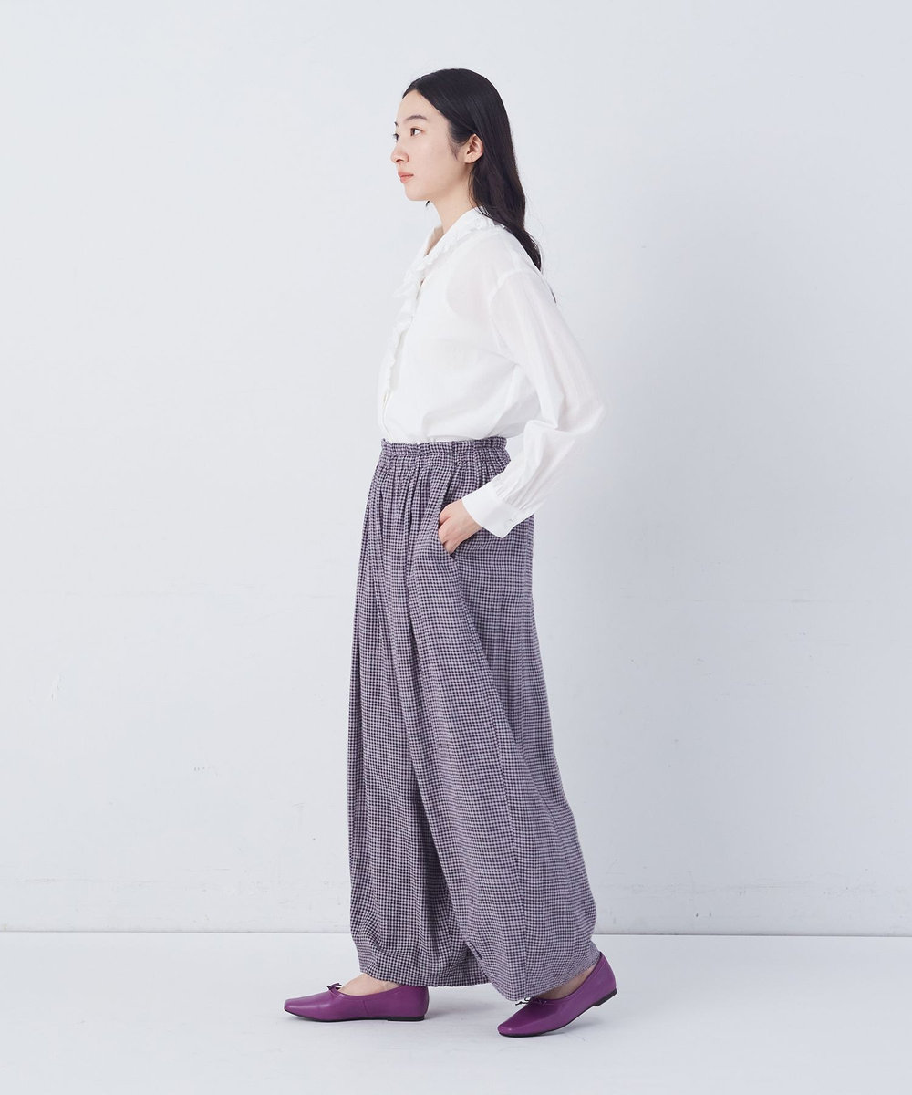 congés payés ADIEU TRISTESSE 【FAVE】シャーリングワイドロングサルエルパンツ グレー系その他
