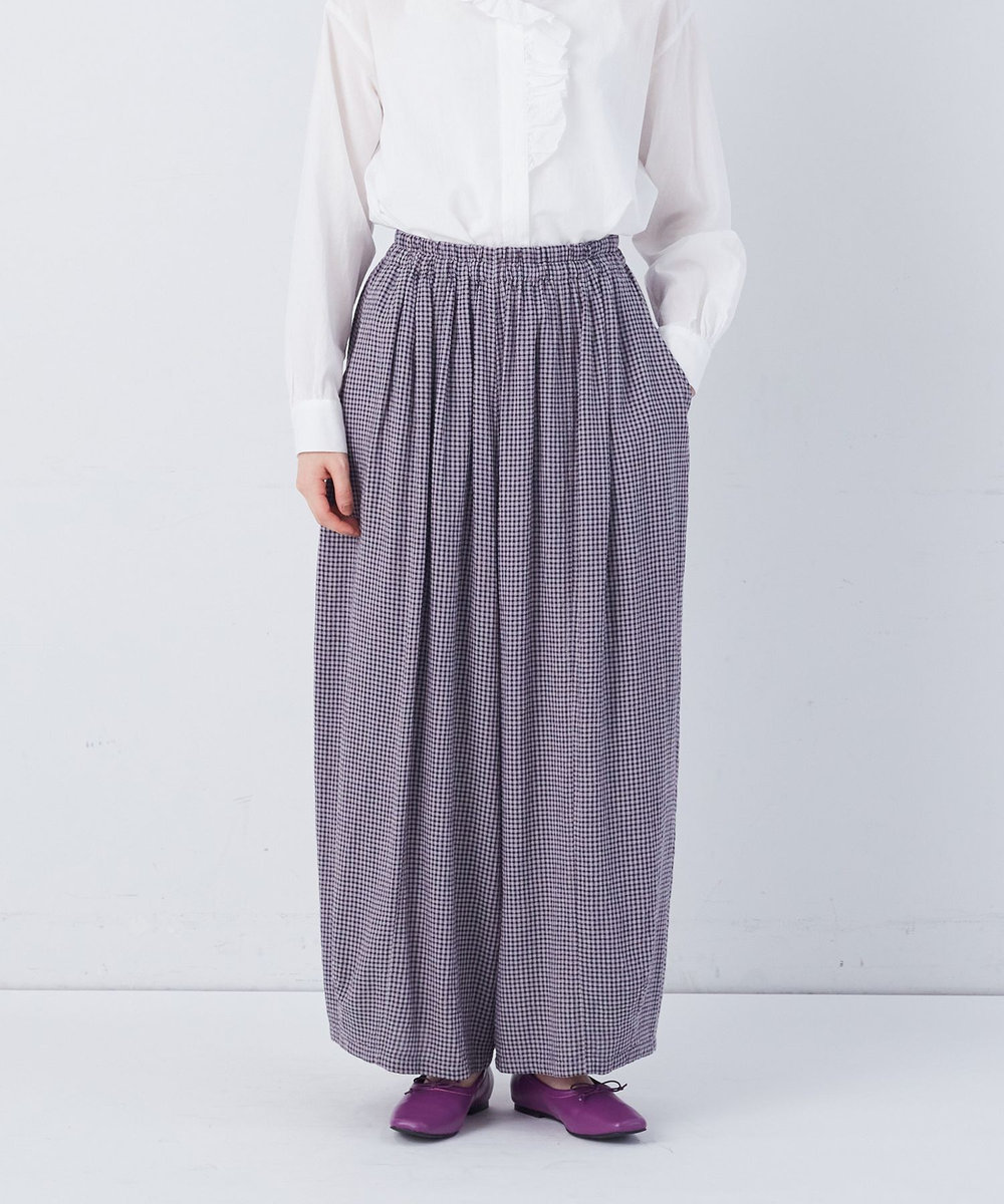 congés payés ADIEU TRISTESSE 【FAVE】シャーリングワイドロングサルエルパンツ グレー系その他